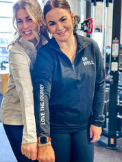 BE WELL. / LOVE THE JOURNEY - Embroidered/Printed Performance Quarter Zip Little Mama Shirt Shop LLC