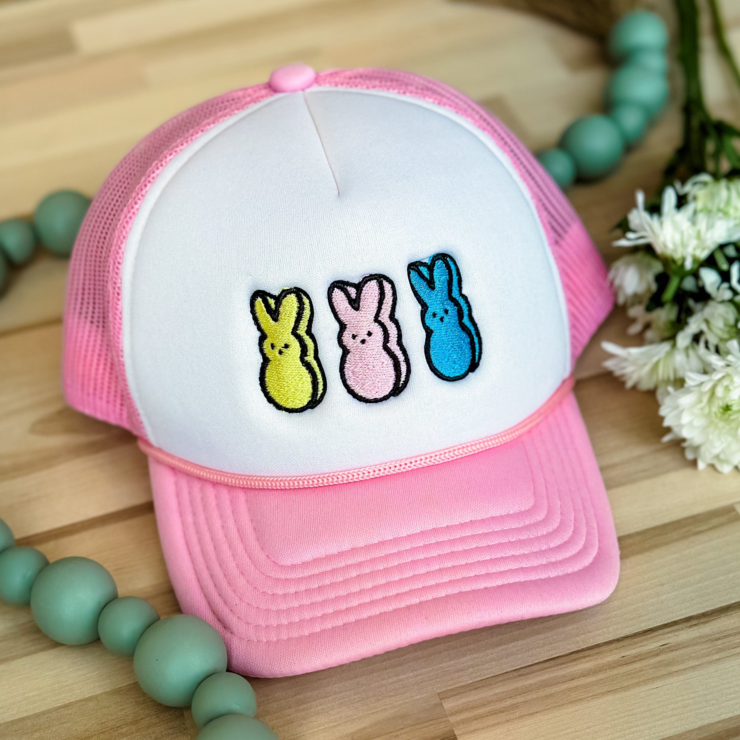 Peeps Trucker Hat - Child Size - Pink/White Little Mama Shirt Shop