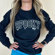 Embroidered Super Soft Fleece Crewneck - Spooky (Dripping) Little Mama Shirt Shop
