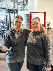 PROGRESS NOT PERFECTION - Embroidered Unisex Mineral Wash HOODIE Little Mama Shirt Shop LLC