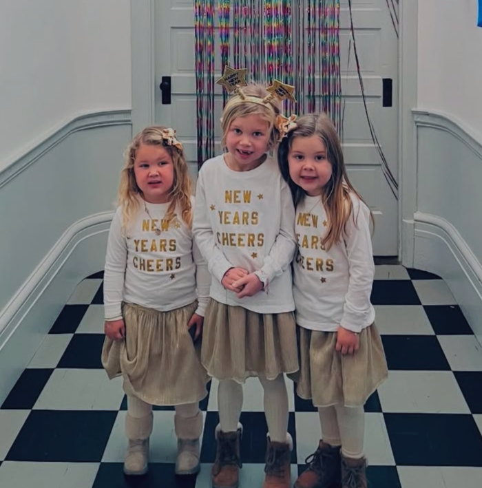 New Years Cheers - Block Font - Child LONG SLEEVE Tee Little Mama Shirt Shop