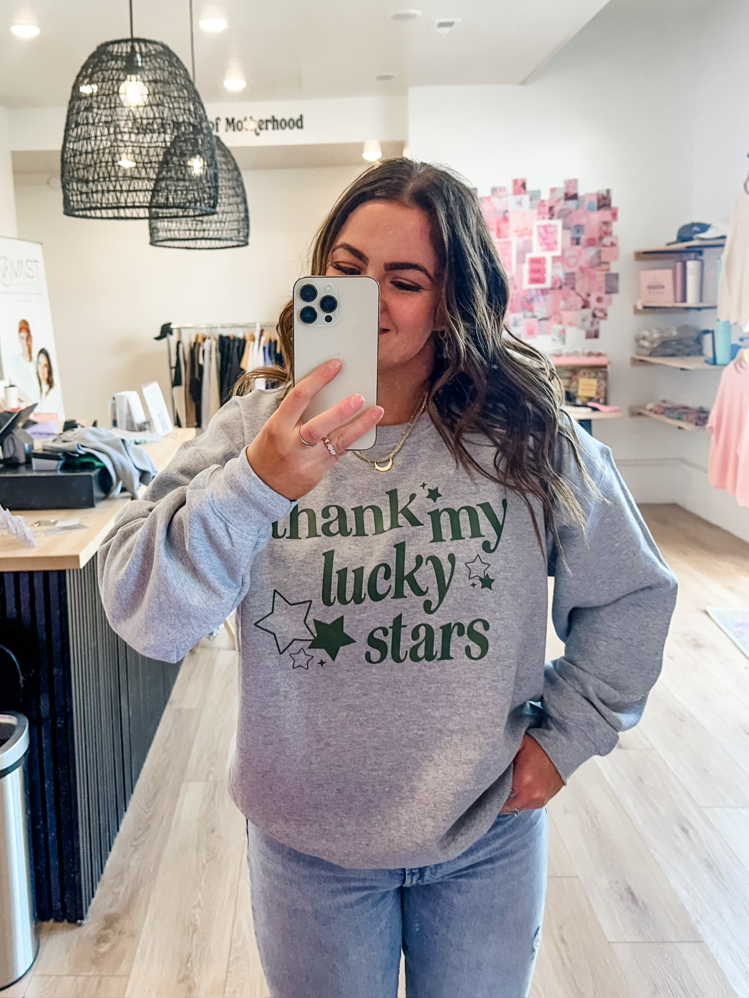 Thank My Lucky Stars (f&bd) - BASIC Fleece Little Mama Shirt Shop LLC
