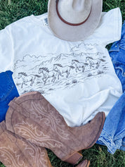 Western Horse Print | Adult Comfort Colors Tee | Western Graphic Shirt Little Mama Shirt Shop LLC