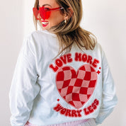 Love More Worry Less (pf&b) - LONG SLEEVE Comfort Colors Tee Little Mama Shirt Shop