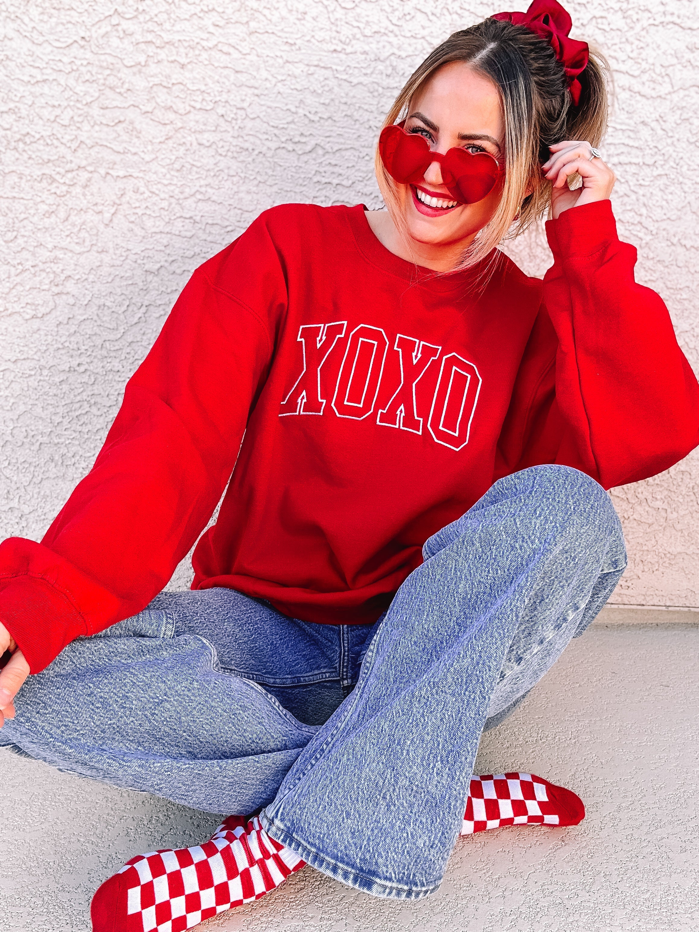 Embroidered BASIC Fleece - XOXO - Outline Little Mama Shirt Shop LLC