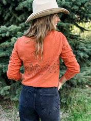 Western Horse Print | Adult Comfort Colors Long Sleeve Tee | Western Shirt Little Mama Shirt Shop LLC