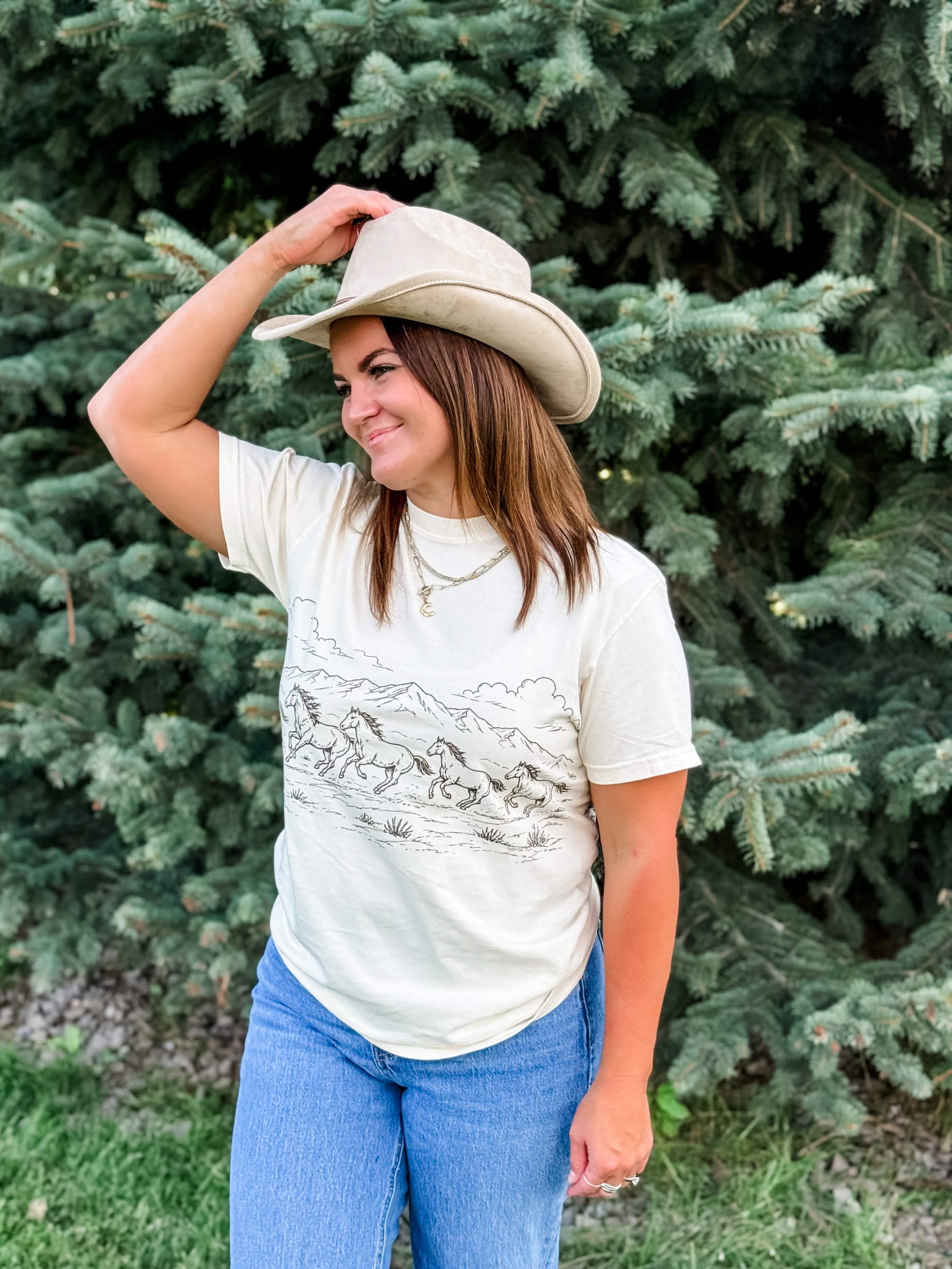 Western Horse Print | Adult Comfort Colors Tee | Western Graphic Shirt Little Mama Shirt Shop LLC