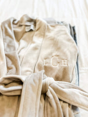 Minky Stretch Luxe Saranoni® Robe – Custom Embroidered Monogram | LMSS® Exclusive Little Mama Shirt Shop LLC