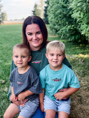 Brook Trout Embroidered | Child Comfort Colors Tee | Kids Fishing Shirt Little Mama Shirt Shop LLC