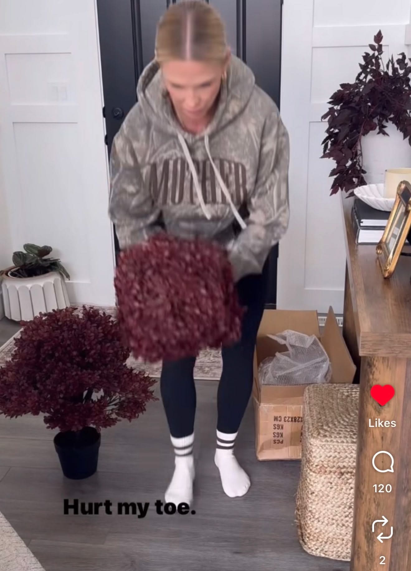 Hoodie in camo with puff print 'mother' on chest, customer photo – Little Mama Shirt Shop