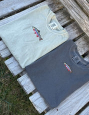 Brook Trout Embroidered | Adult Comfort Colors Tee | Fishing Shirt Little Mama Shirt Shop LLC