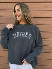 'Mother' Mock-neck | Sage Plaid Applique Embroidery | Fall Sweater Little Mama Shirt Shop LLC