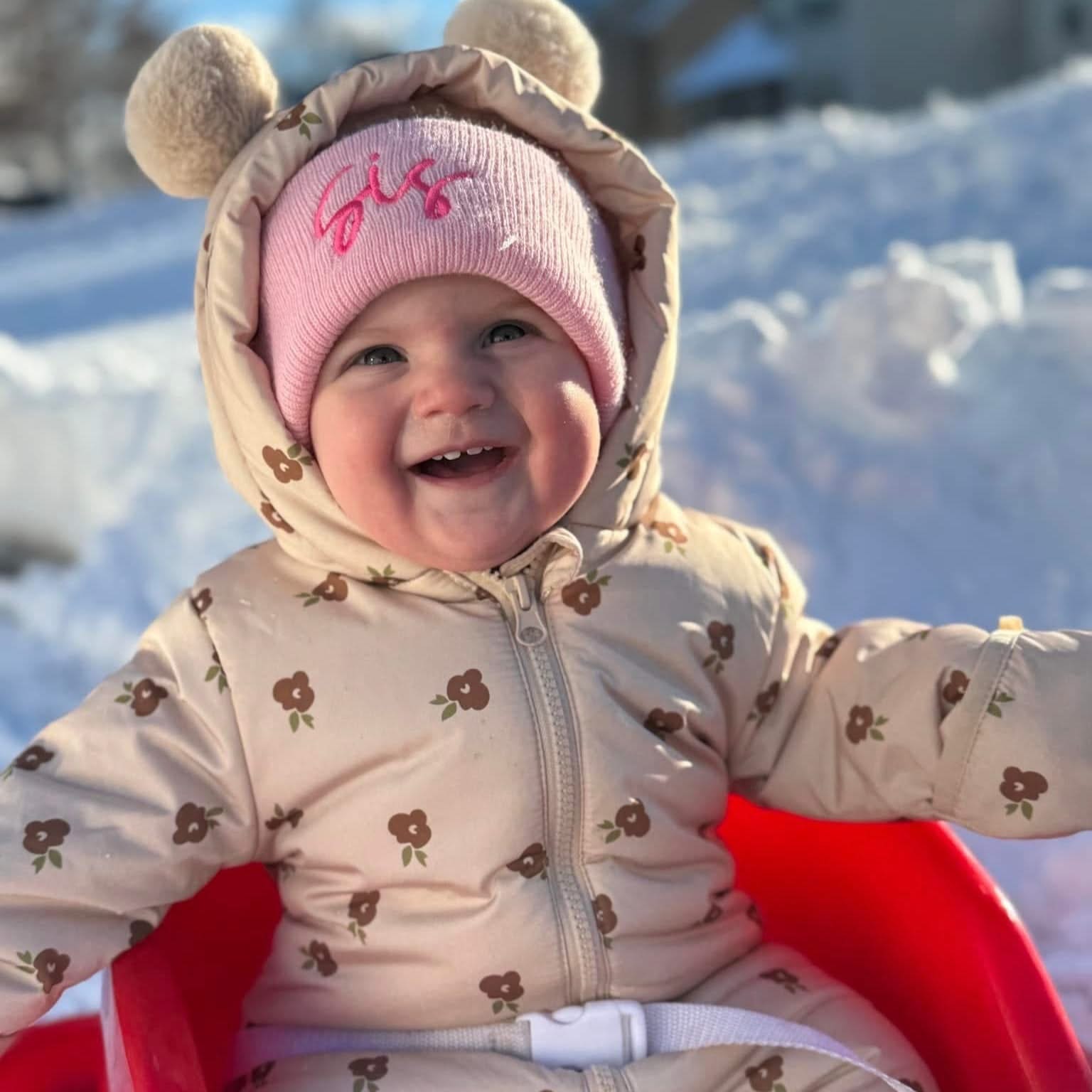 Child Beanie - SIS - Light Pink w/ Hot Pink Little Mama Shirt Shop LLC