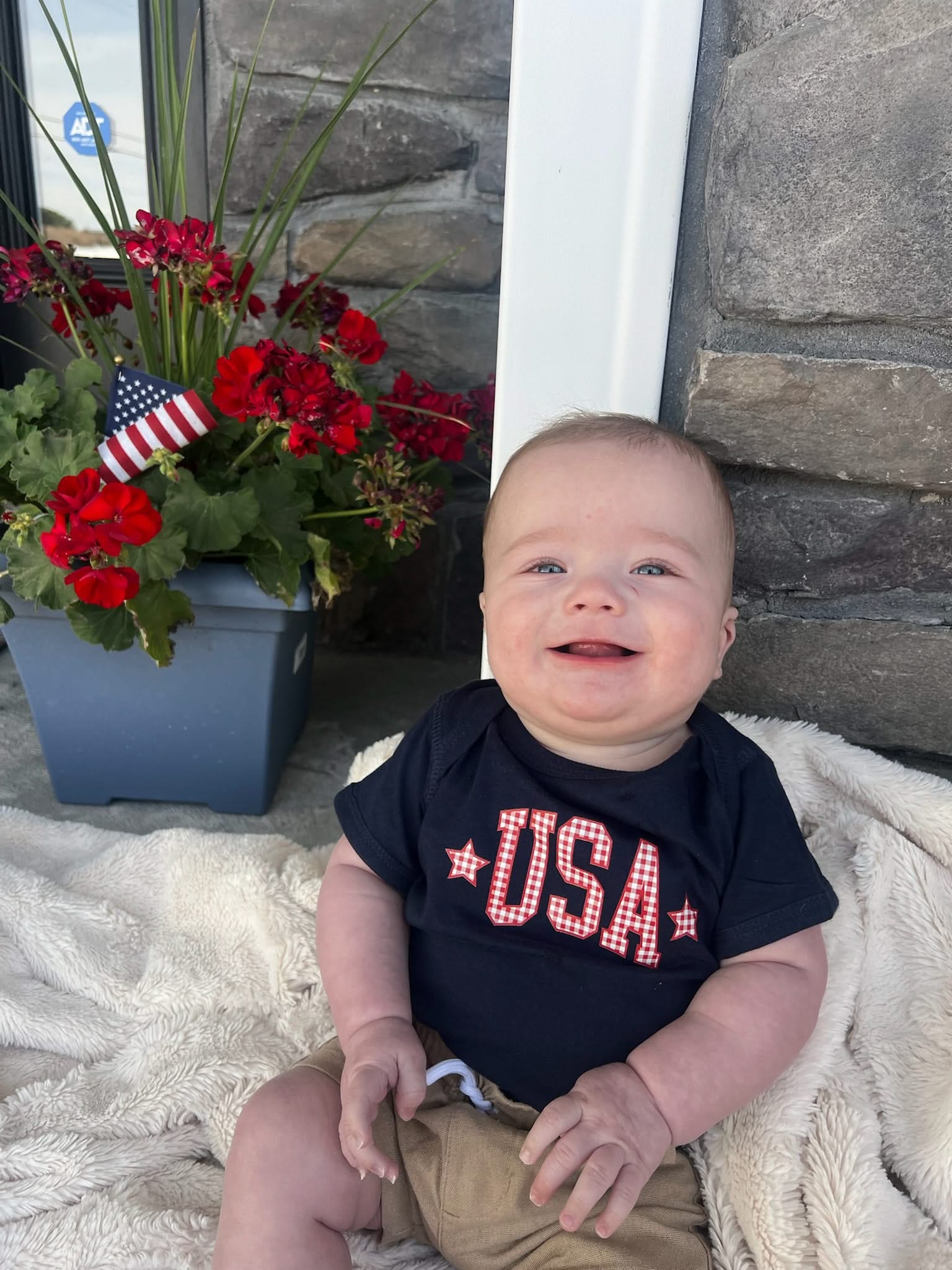 USA Gingham Tee - Child Red White & Blue Patriotic Shirt | Little Mama Shirt Shop Little Mama Shirt Shop