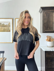 Mommin’ – Mom Graphic Tee – Puff Print Boxy Crop Tee – Women | Little Mama Shirt Shop Little Mama Shirt Shop LLC