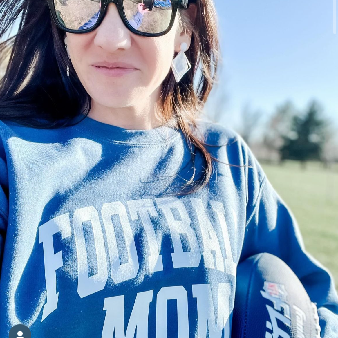 Varsity Style - FOOTBALL MOM - BASIC FLEECE CREWNECK Little Mama Shirt Shop LLC
