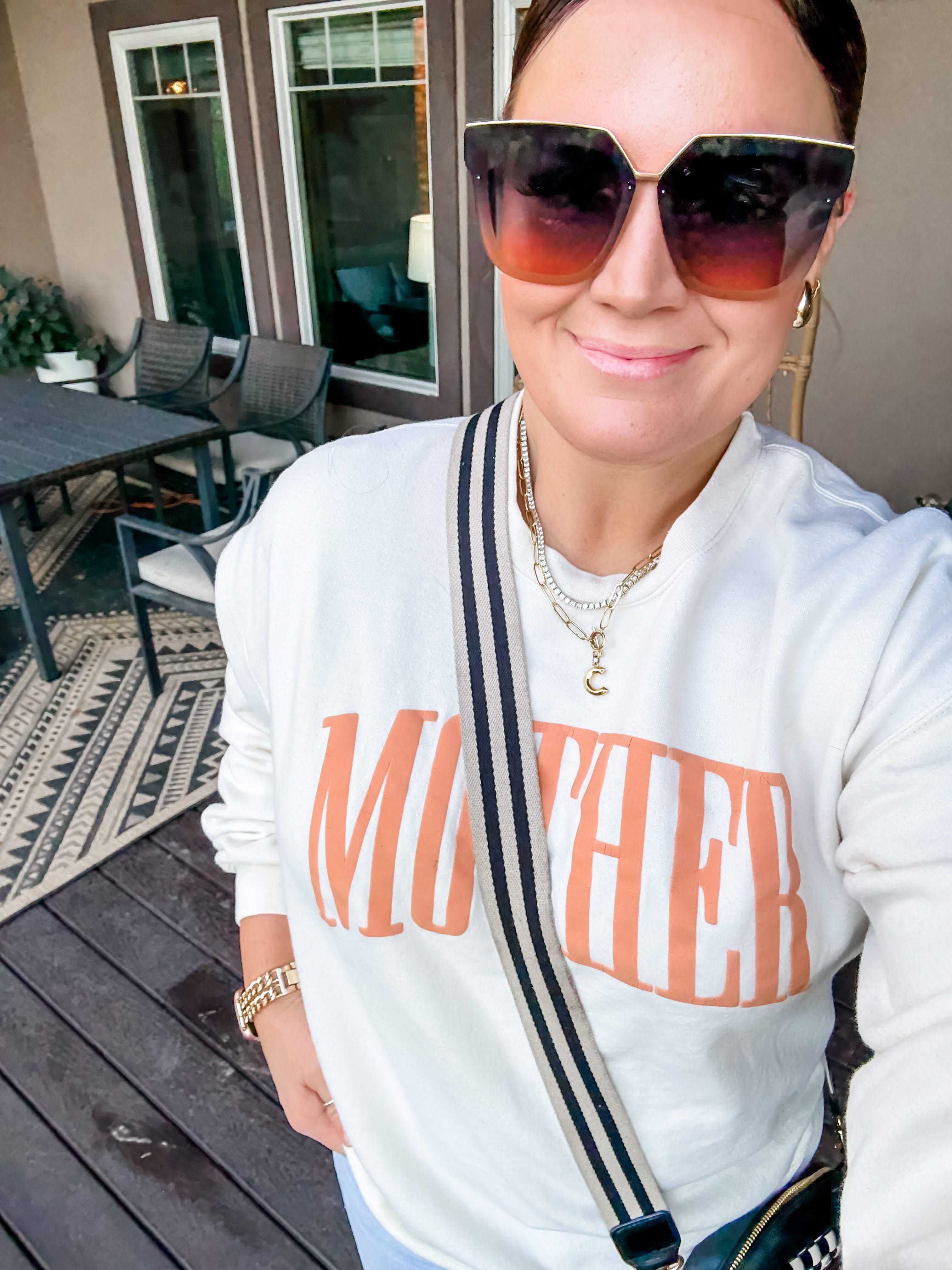 MOTHER - Coral Puff Print - Basic Fleece Little Mama Shirt Shop LLC