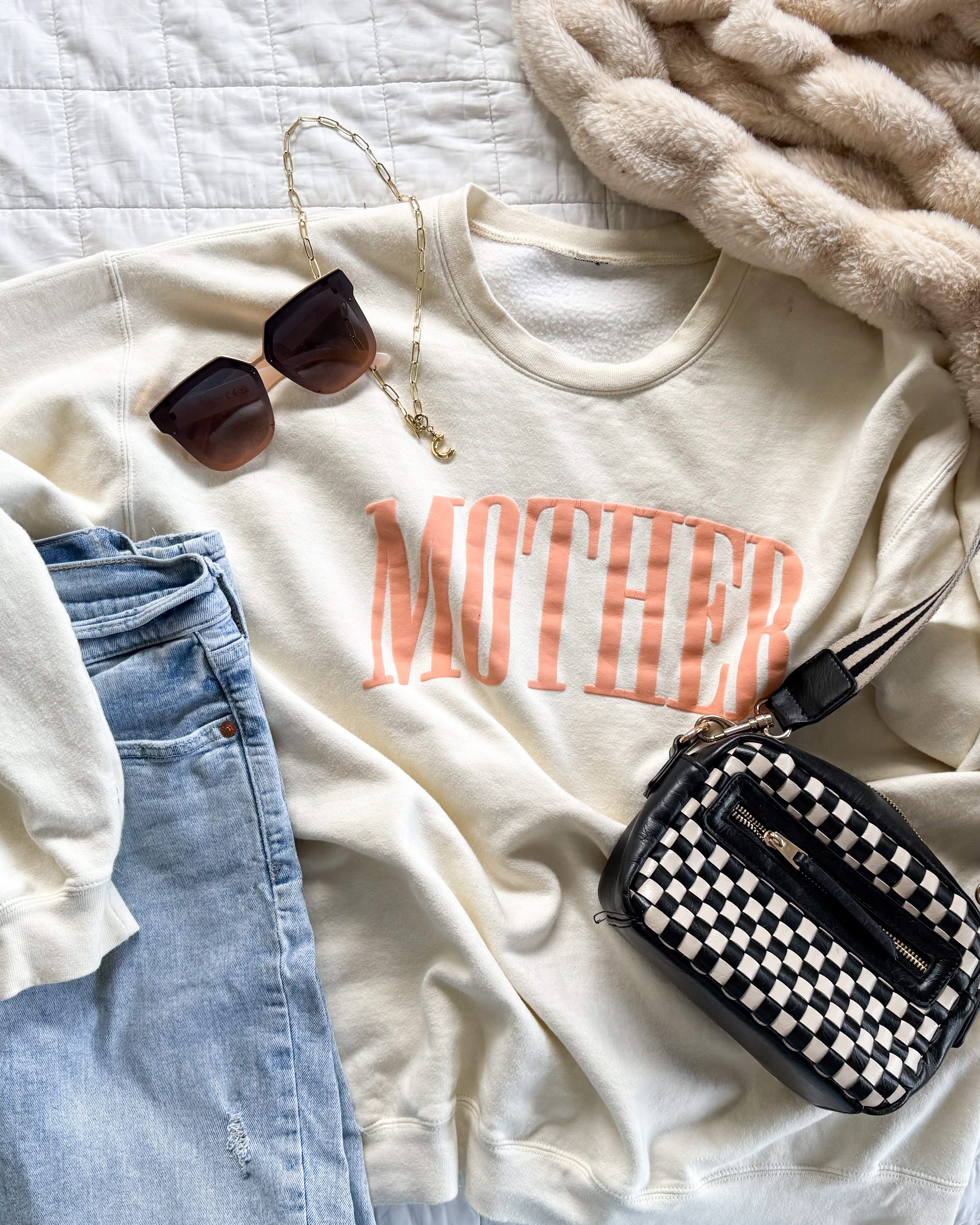 MOTHER - Coral Puff Print - Basic Fleece Little Mama Shirt Shop LLC