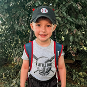 CHILD SIZE Baseball Cap - Black w/ Solid Baseball Little Mama Shirt Shop