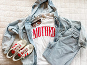 MOTHER - Red Puff Print - Comfort Colors Tee Little Mama Shirt Shop