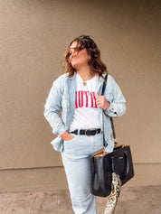 MOTHER - Red Puff Print - Comfort Colors Tee Little Mama Shirt Shop