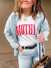 MOTHER - Red Puff Print - Comfort Colors Tee Little Mama Shirt Shop