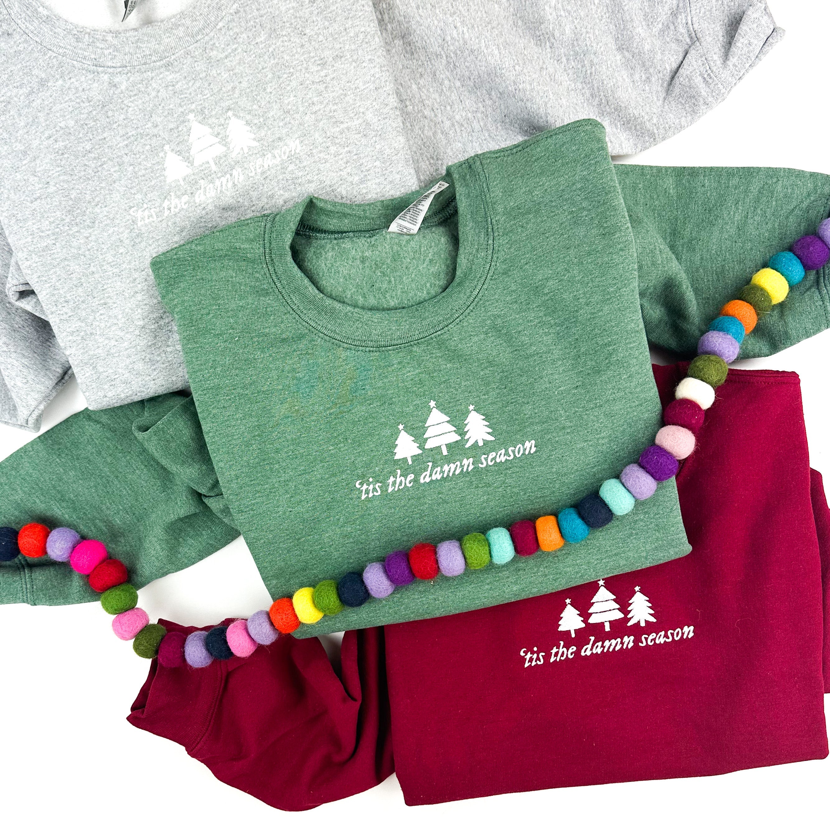 Embroidered BASIC Fleece - Tis The Damn Season Little Mama Shirt Shop LLC