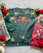 Christmas Gingham | Choose Your Name Kids Sweatshirt | Personalized Christmas Little Mama Shirt Shop LLC