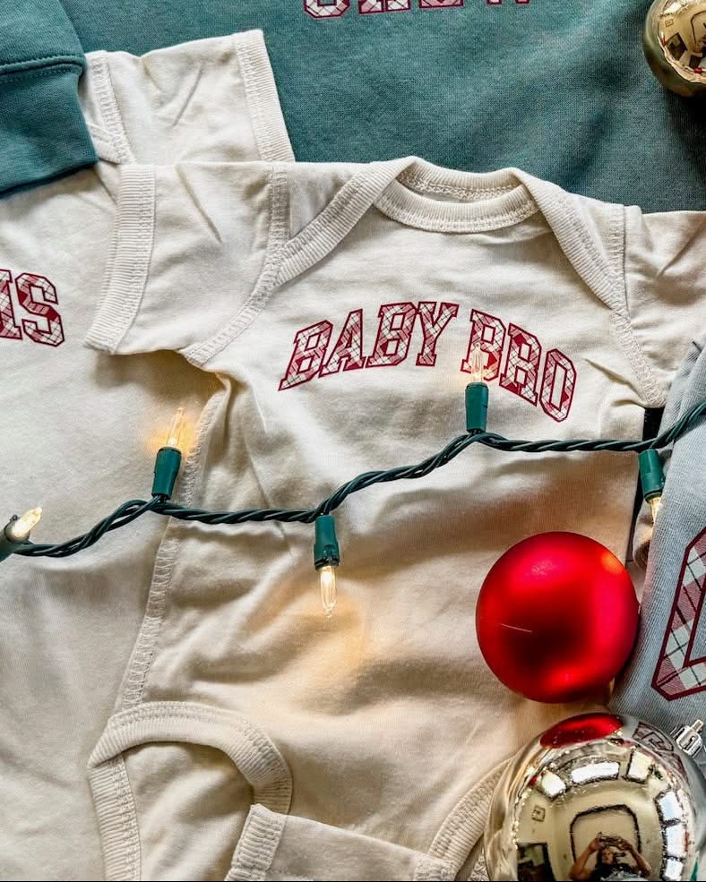 Christmas Gingham | Choose Your Name Kids Tee | Personalized Christmas Shirt Little Mama Shirt Shop LLC