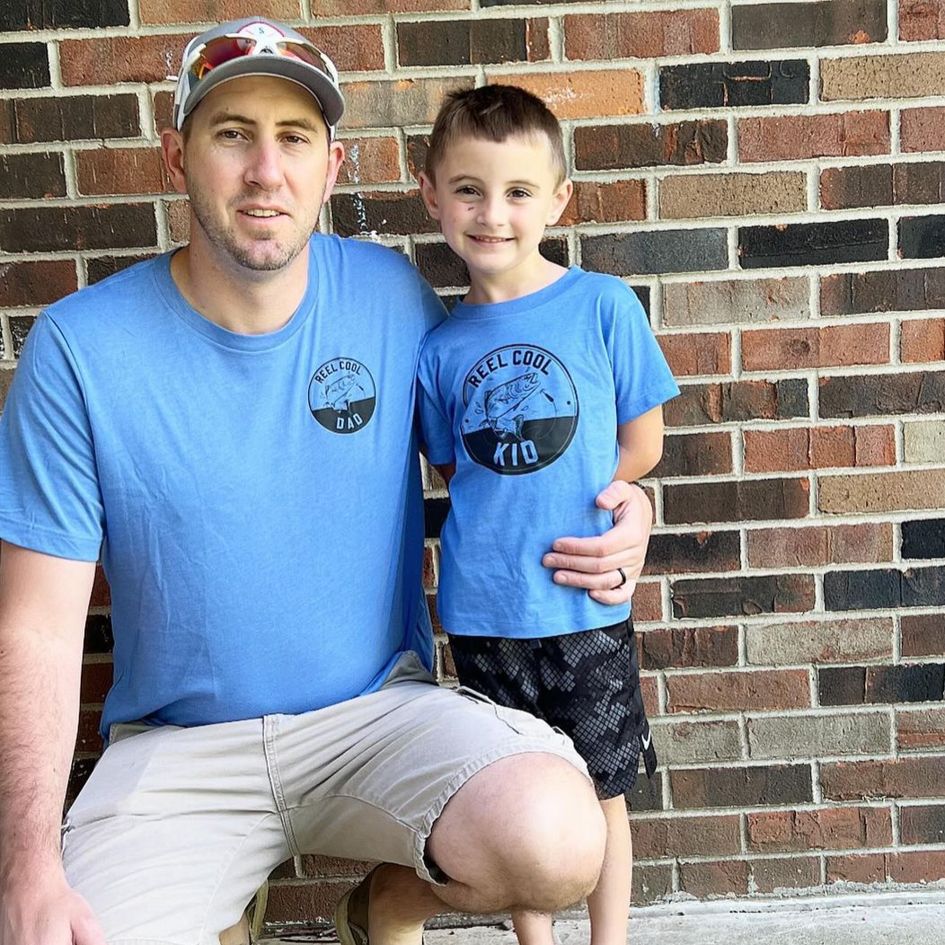 Reel Cool Dad (pocket) / Kid - Set of 2 Tees Little Mama Shirt Shop