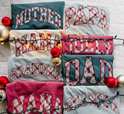 Christmas Gingham | Choose Your Name Grandparent Tee | Comfort Colors Little Mama Shirt Shop LLC