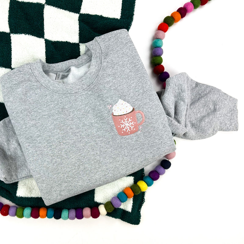 Embroidered BASIC Fleece - Gray - Cup Of Cheer