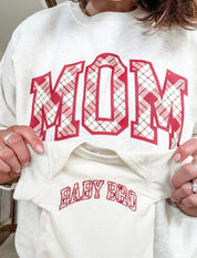 Christmas Gingham | Choose Your Name Adult Sweatshirt | Elevated Fleece Little Mama Shirt Shop LLC