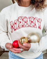 Christmas Gingham | Choose Your Name Adult Sweatshirt | Elevated Fleece Little Mama Shirt Shop LLC