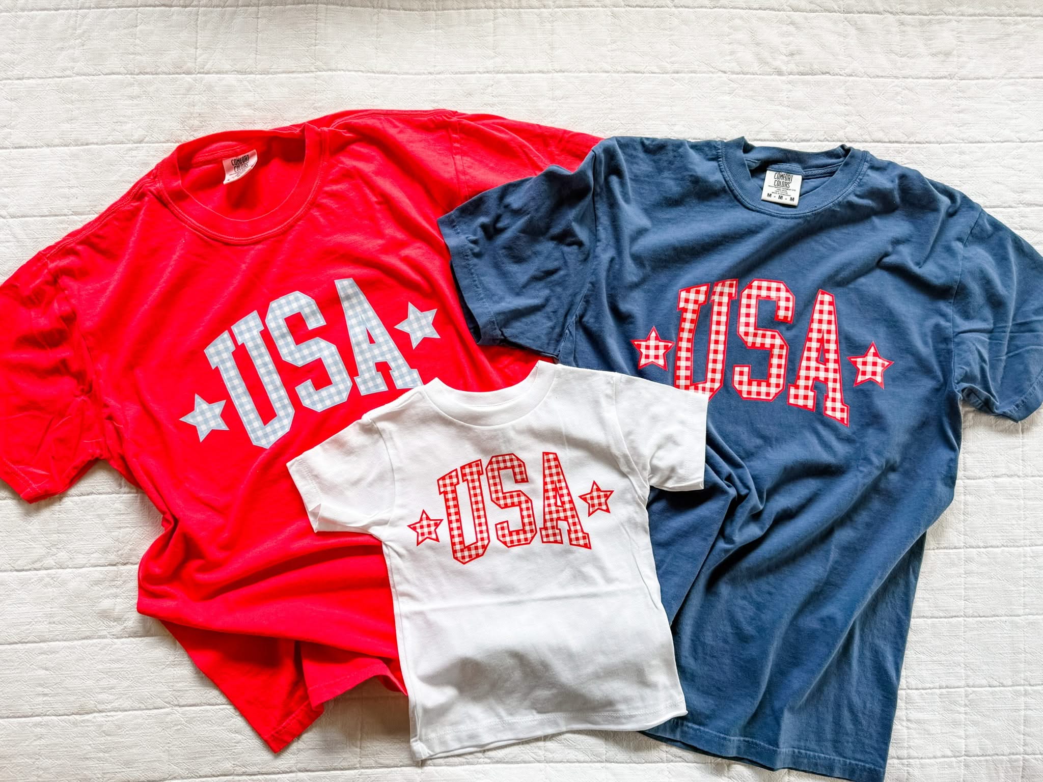 USA Gingham Tee - Mommy and Me Coordinating Tee Set - Red White & Blue Patriotic T-Shirts | Little Mama Shirt Shop (Copy) Little Mama Shirt Shop LLC