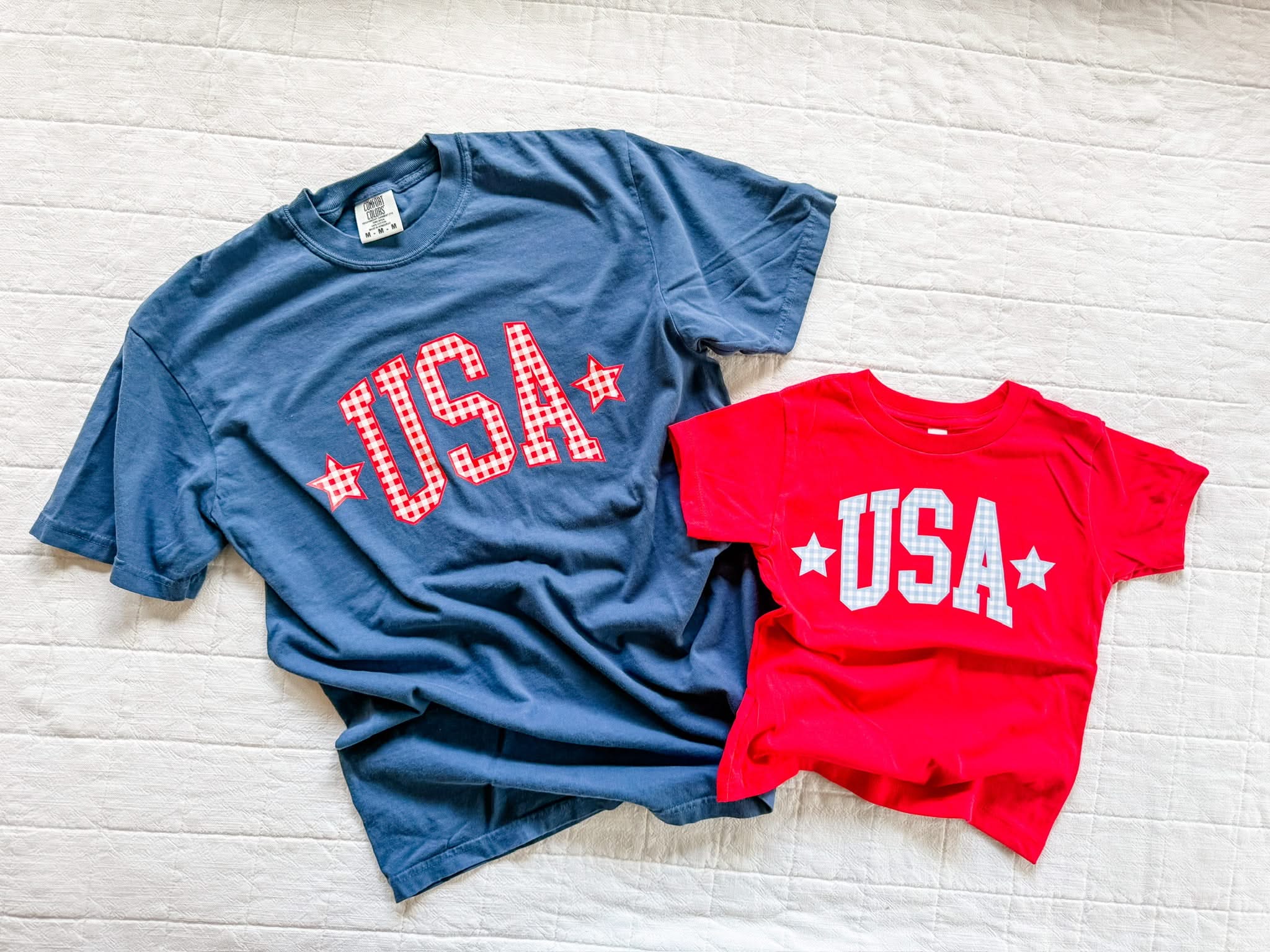 USA Gingham Tee - Mommy and Me Coordinating Tee Set - Red White & Blue Patriotic T-Shirts | Little Mama Shirt Shop (Copy) Little Mama Shirt Shop LLC
