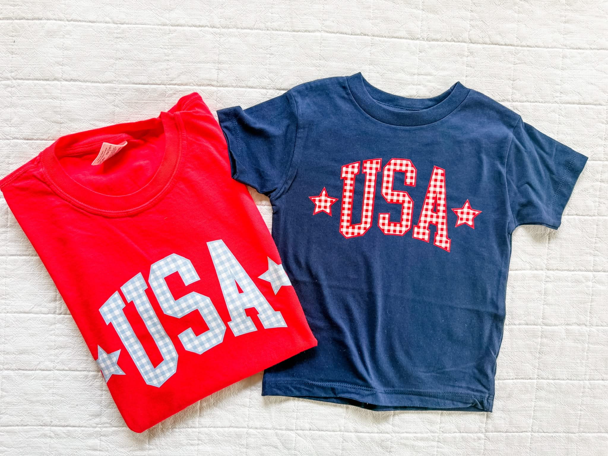 USA Gingham Tee - Mommy and Me Coordinating Tee Set - Red White & Blue Patriotic T-Shirts | Little Mama Shirt Shop (Copy) Little Mama Shirt Shop LLC