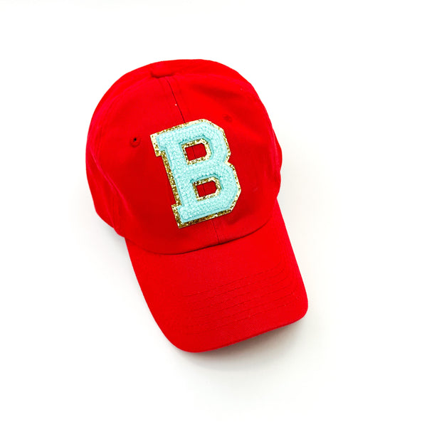 Limited Edition Varsity Initials - Red w/ Light Blue - Child Baseball Cap