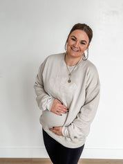 Embroidered Super Soft Fleece Crewneck - QUEEN OF CHAOS Little Mama Shirt Shop LLC