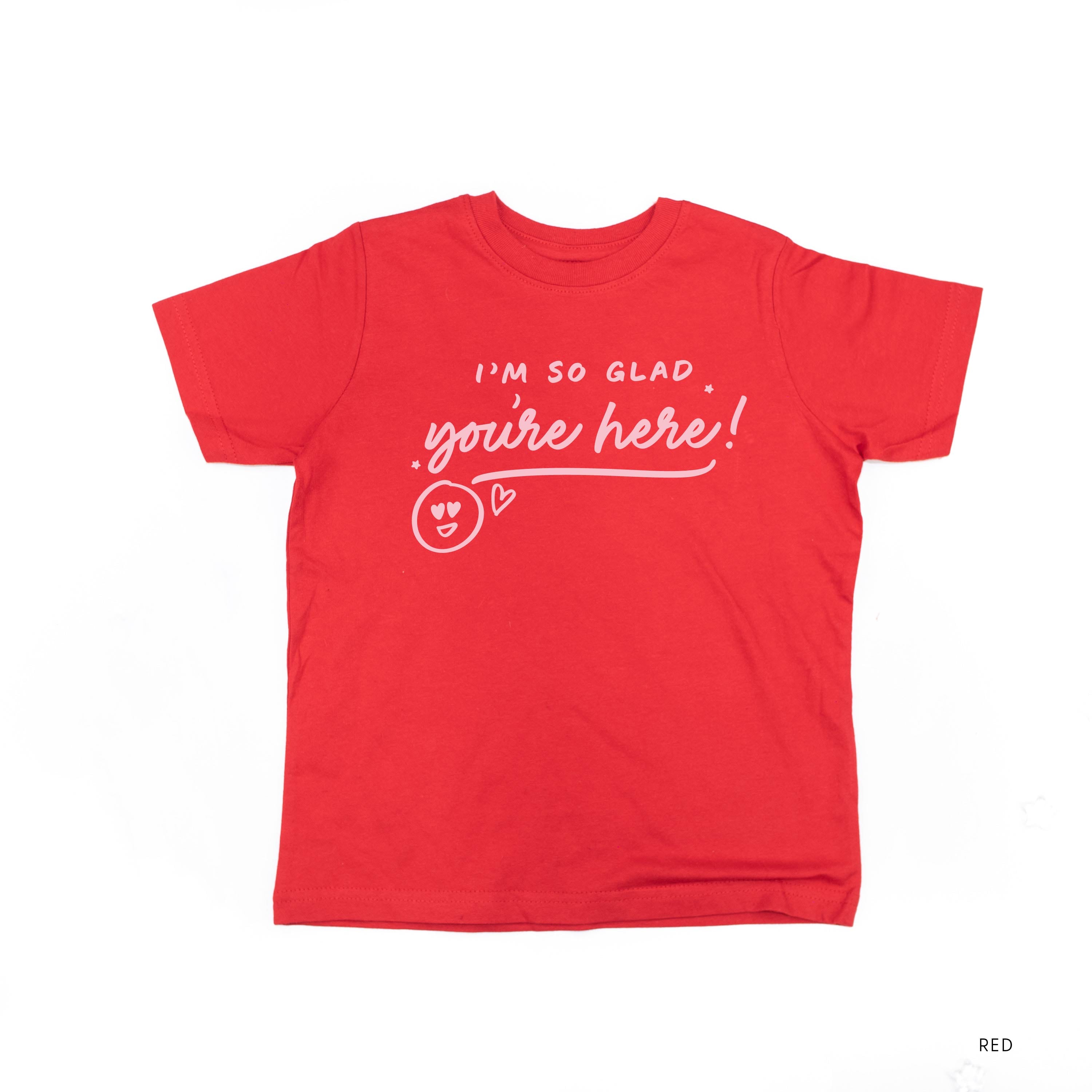 I'm So Glad You're Here! - TONE ON TONE - Short Sleeve Child Shirt Little Mama Shirt Shop