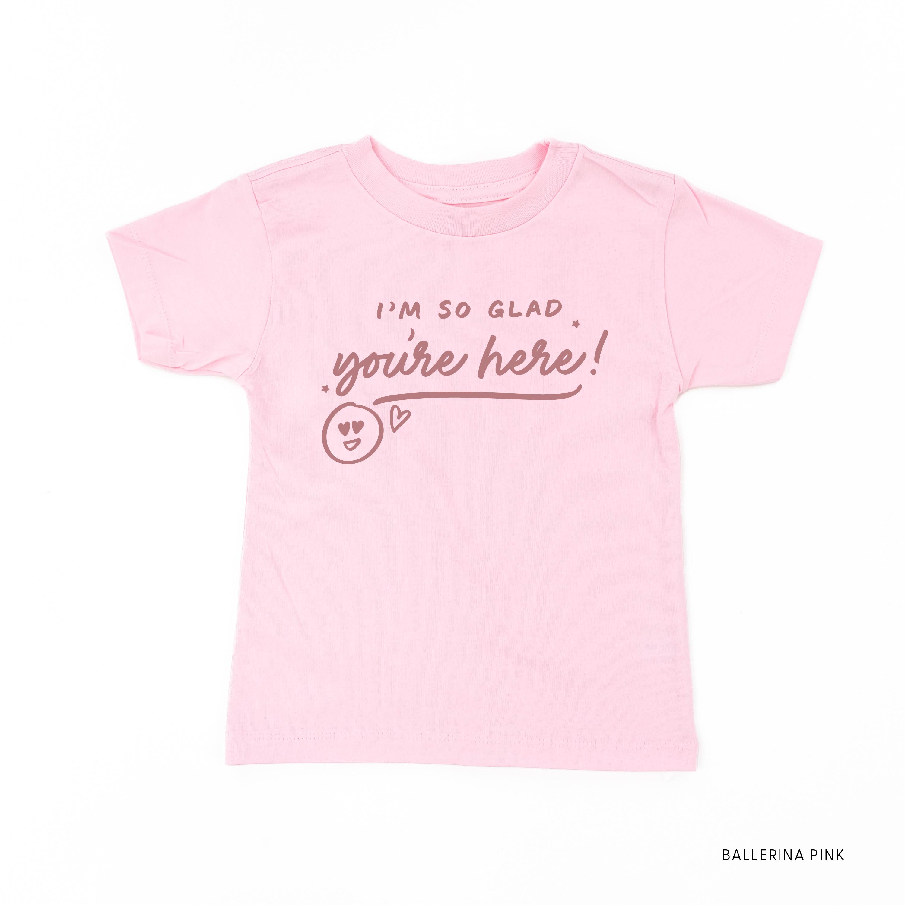 I'm So Glad You're Here! - TONE ON TONE - Short Sleeve Child Shirt Little Mama Shirt Shop