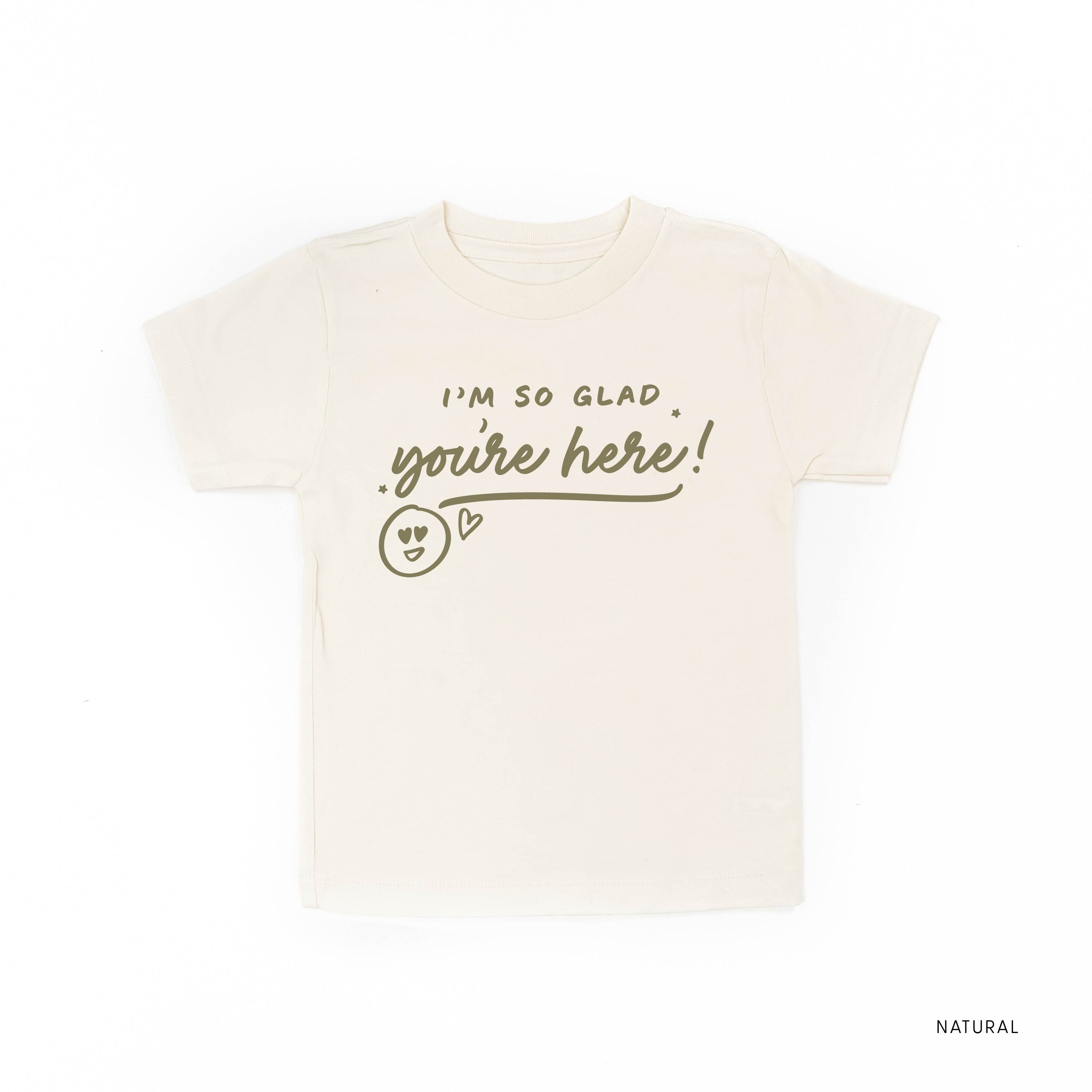 I'm So Glad You're Here! - TONE ON TONE - Short Sleeve Child Shirt Little Mama Shirt Shop