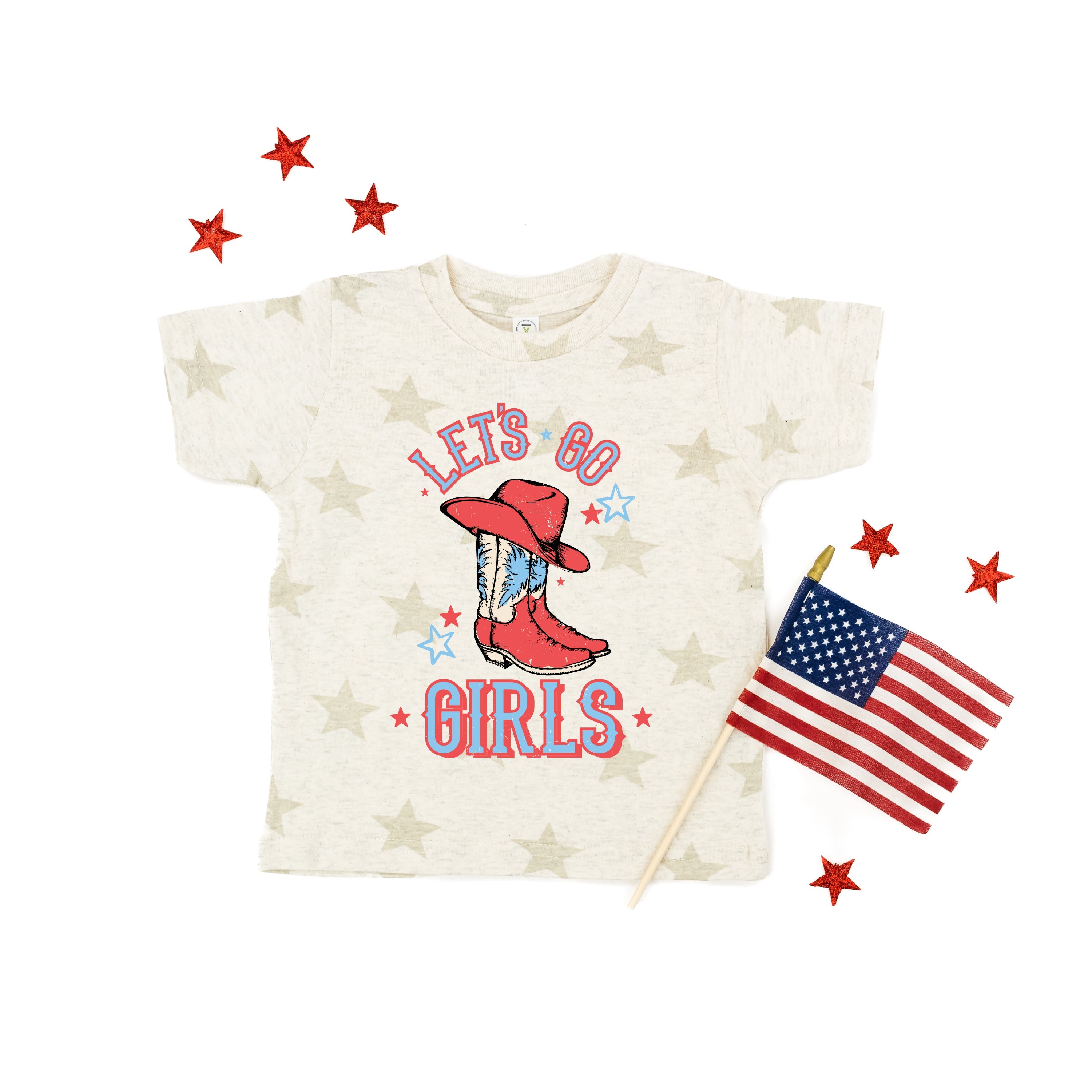 Patriotic Cowgirl - Let's Go Girls - Child STAR Tee Little Mama Shirt Shop