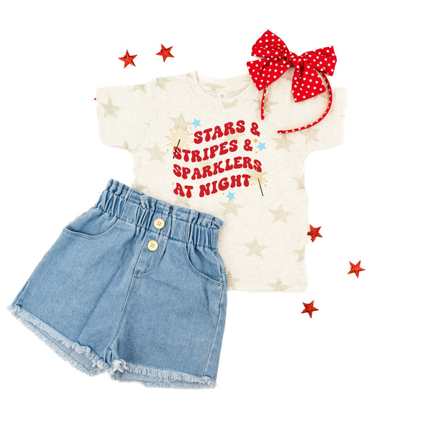 Stars & Stripes & Sparklers at Night - Short Sleeve STAR Child Shirt