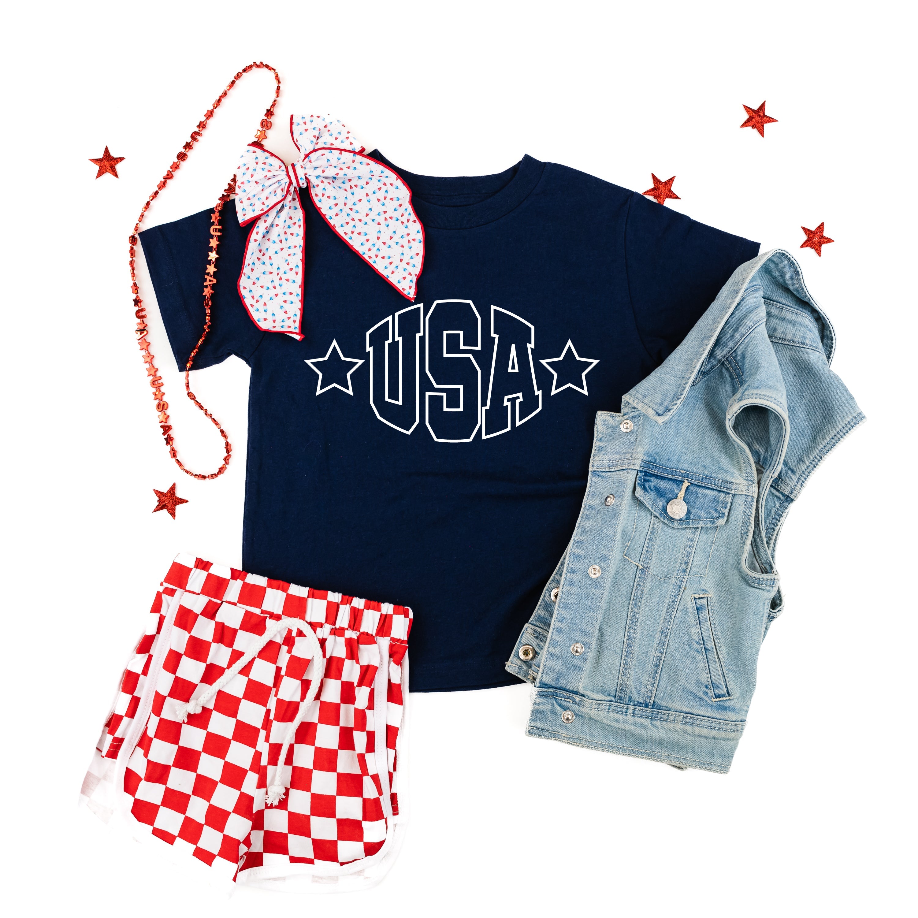 USA - Hollow Font - Child Tee Little Mama Shirt Shop