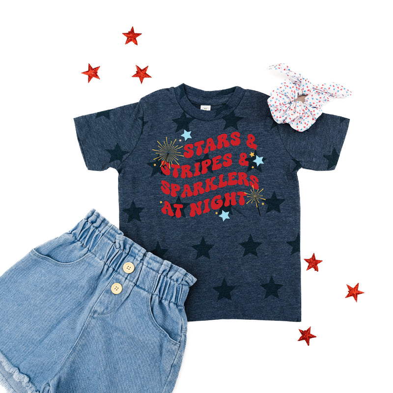 Stars & Stripes & Sparklers at Night - Short Sleeve STAR Child Shirt