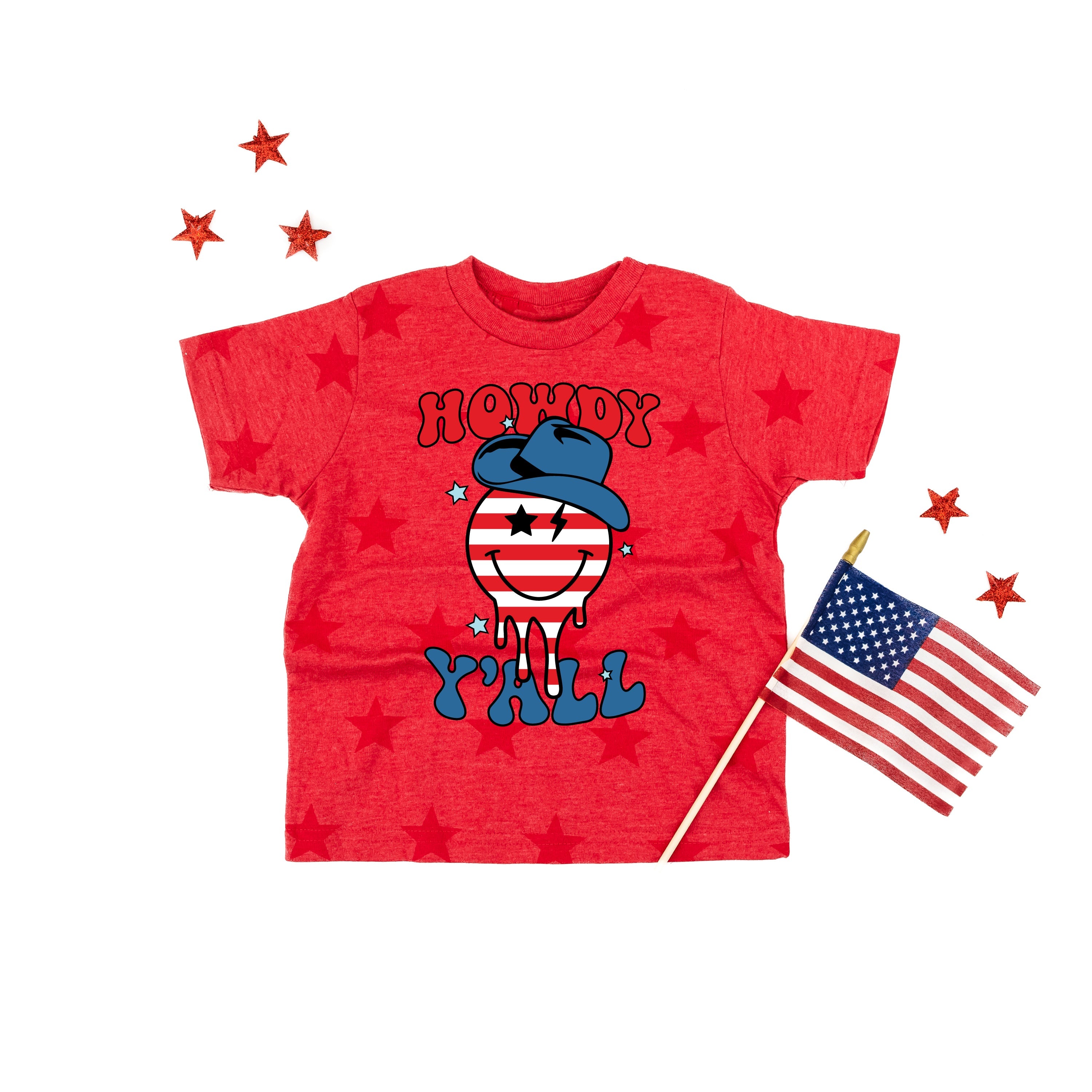 Howdy Y'all - Cowboy Smiley - Child STAR Tee Little Mama Shirt Shop