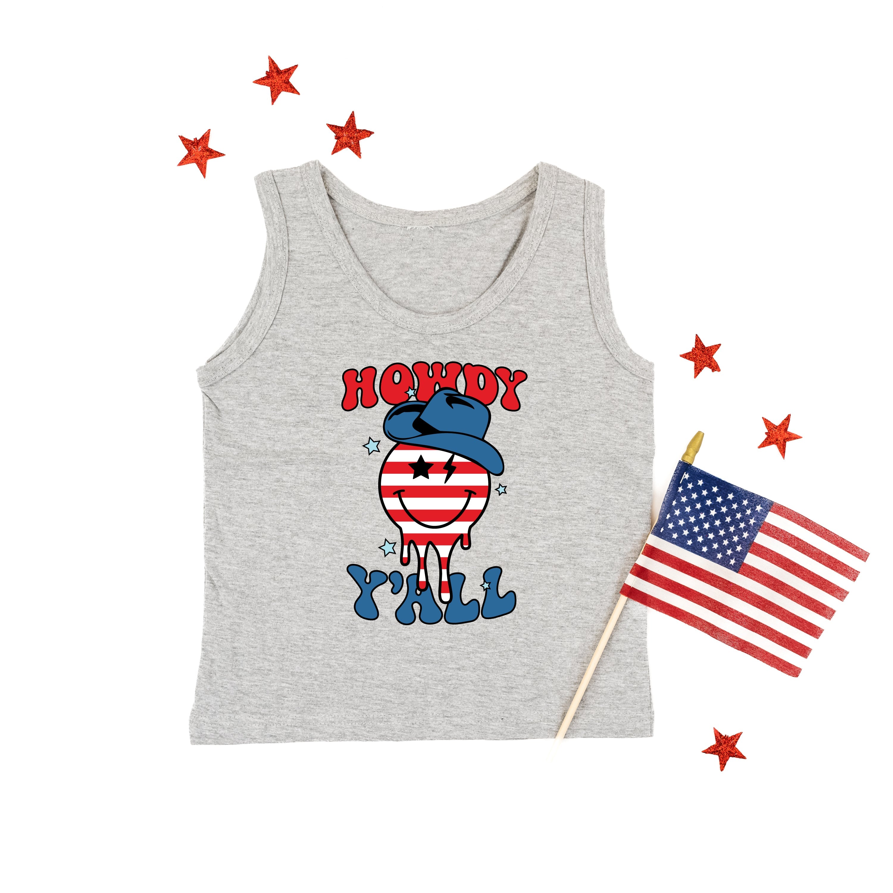 Howdy Y'all - Cowboy Smiley - Child Jersey TANK Little Mama Shirt Shop