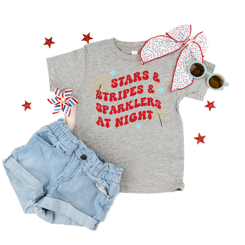 Stars & Stripes & Sparklers at Night - Short Sleeve Child Shirt