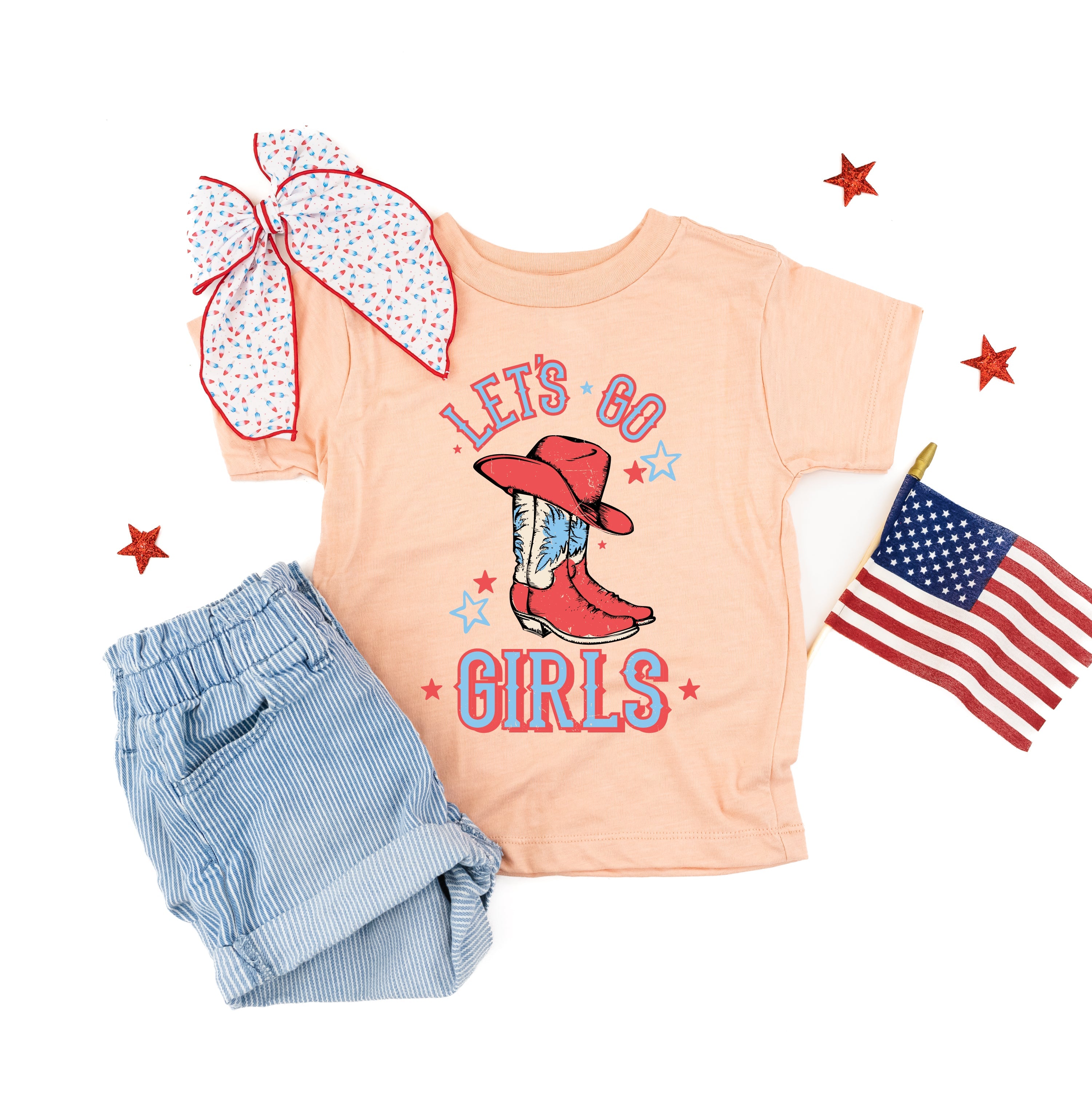 Patriotic Cowgirl - Let's Go Girls - Child Tee Little Mama Shirt Shop